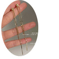 Gold And Silver Tone Double Chain Long Tassel Stud Earrings view 5