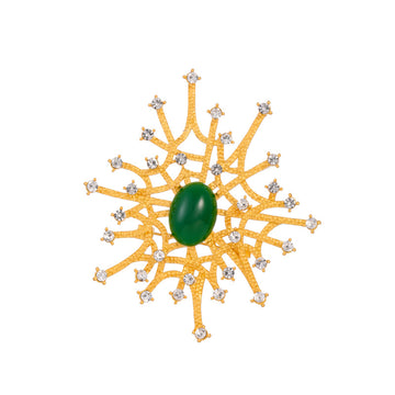 Spider Openwork Crystal Metal Brooch Pin for Jackets and Lapels