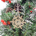 Rhinestone Snowflake Metal Hanging Ornament Gold Silver Cord view 2