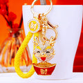 Jeweled Ingot Dragon Keychains with Cord Sets and Loose Heart Loops view 10