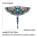 Multicolor Crystal Dragonfly Metal Brooch with Long Tail view 5