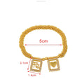 Gold-Tone Bead Bracelet with Paired Framed Symbol Charms view 4