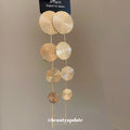 Textured Disc Long Drop Earrings in Five Metallic Colors view 1