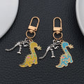 Blue and Yellow Long Neck Dinosaur Enamel Clasp Keychains view 2