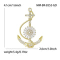 Crystal Anchor Brooch in Gold Tone and Silver Tone view 4