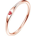 Thin Band Tiny Heart Enamel Metal Finger Ring Two Tones view 2