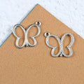 Vintage Open Butterfly Charm Metal Jewelry Component, 3 Finish Options view 3