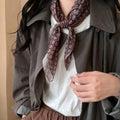 Brown And Black Geometric Print Lightweight Square Scarf view 3