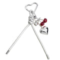 Braided Cord Silver Heart And Cherry Charm Bag Pendant view 5