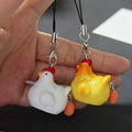 Hen and Egg Figure Phone Strap Charms in Two Colors view 2