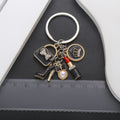 Black Handbag Crown Lipstick Heel and Pearl-Look Keychain view 3