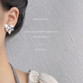 Antique Silver Irregular Stamp Heart Stud Earrings view 2