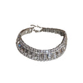 Silver Emerald Cut Rhinestone Wide Choker Necklace Single Style view 5