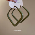 Open Square Hoop Earrings In White And Red Jewelry Design view 4