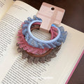 Lace Mesh Ruffle Elastic Hair Ties Blue Pink Coffee Pack view 4