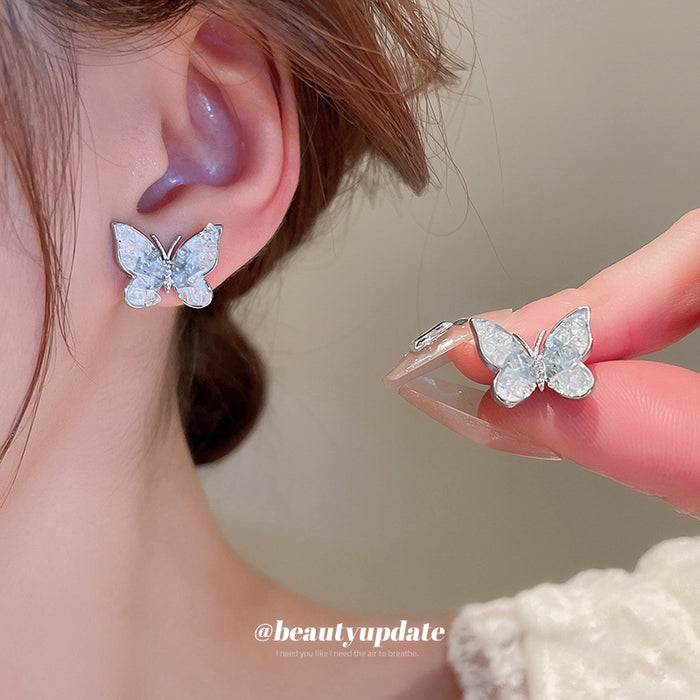 Blue and Silver Crystal Stud and Drop Earring Collection