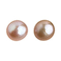 Baroque Freshwater Pearl Stud Earrings Irregular Pink Tones view 5