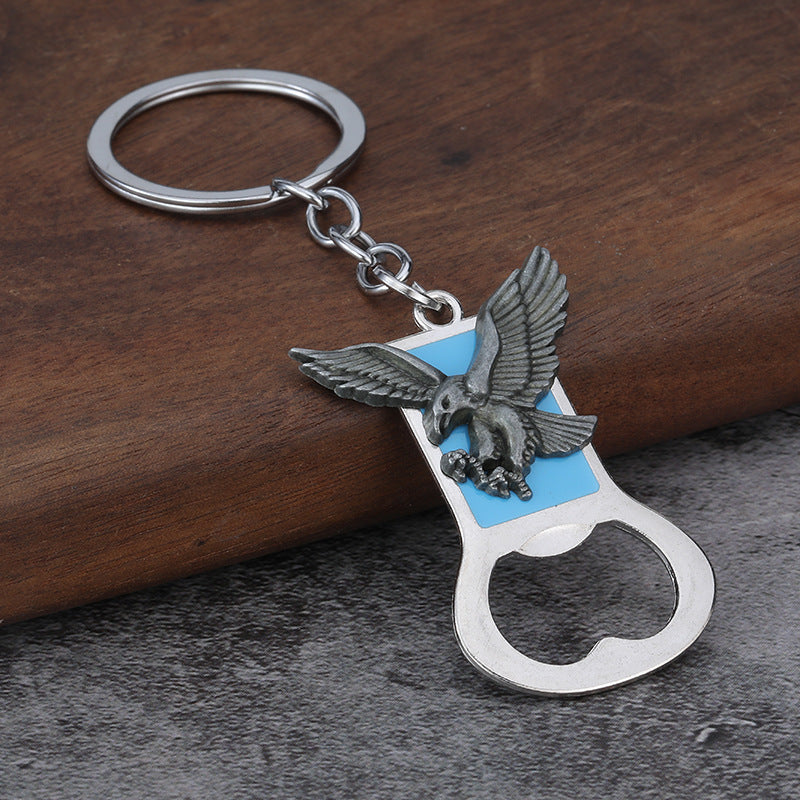 Eagle Enamel Bottle Opener Keychain for Bar, Bag, and Car Keys
