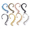 Curved Ear Cuff Hooks With Beaded Loops in Eight Colors view 1