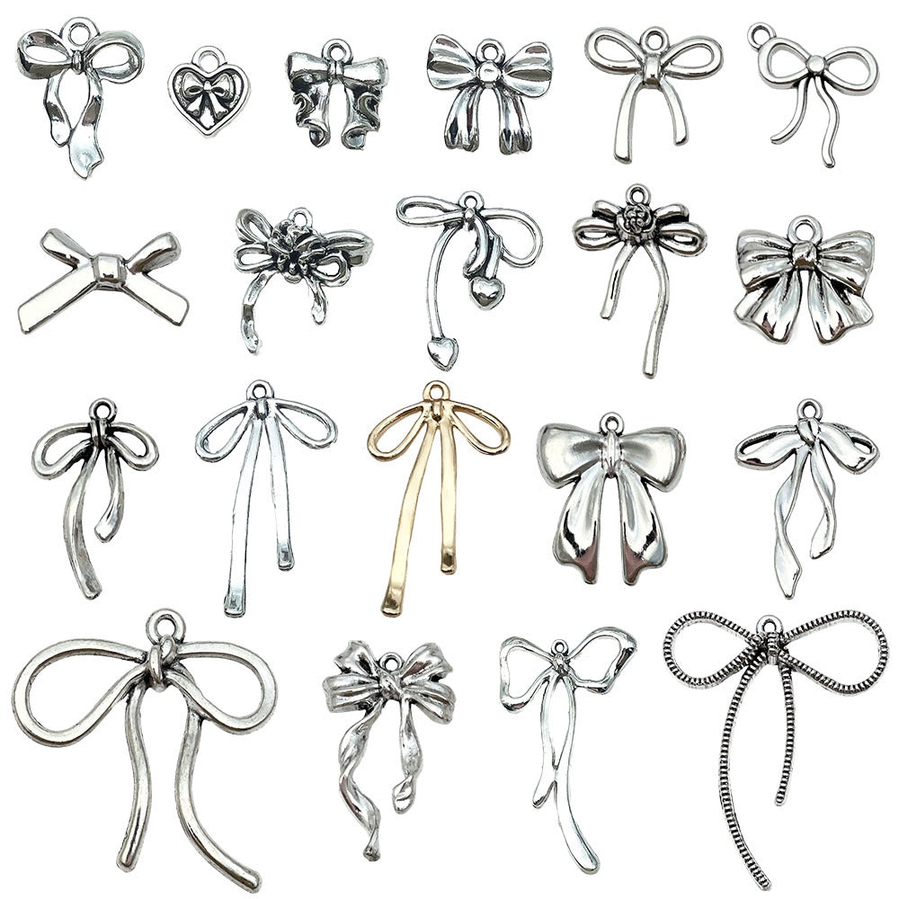 Hollow Zinc Alloy Bowknot Butterfly Charm Pendant for DIY Necklace Bracelet Keychain Jewelry