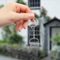 Silver Tone Hamburger Outline Alloy Keychain in 2 Package Styles view 3