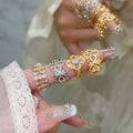 Three Gold Or Silver Pink Flower And Daisy Crystal Ring Designs view 2