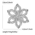 Double Layer Open Flower Brooch in Gold or Silver Tone view 6