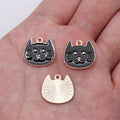 Enamel Cat Face Charms in Four Pastel and Dark Colors view 9