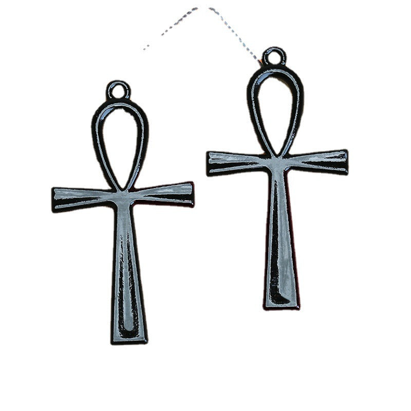 Vintage Dark Cross Wing Sword Alloy Charm Pendant