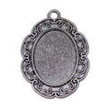 Scrollwork Oval 18 x 25 mm Pendant Setting in Silver Tone view 4