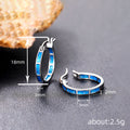 Slim Enamel Huggie Hoop Earrings in Green Gold and Blue view 4