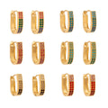 Double Row Crystal U Hoop Earrings in Seven Colorways view 5