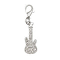 Rhinestone Electric Guitar Charm Lobster Clasp Gold Silver view 6