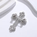 Silver Tone Cross Metal Brooch Pin for Jackets and Lapels view 3