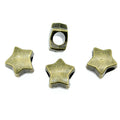 Five Point Star Large Hole Metal Bead in Two Vintage Finishes view 5