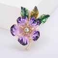 Enamel Flower Brooch In 2 Styles With Enamel And Crystal Details view 7