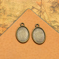 Small Oval Plain Pendant Trays in Antique Bronze and Silver view 6
