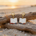 Open Book Smile Sun Enamel Charm Keychain Two Colors view 4