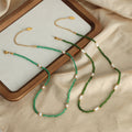Green Faceted Bead Necklaces White Tube Or Pearl Accents view 3