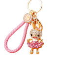 Jeweled Skirt Holding Rabbit Keychains with Plain and Fortune Loops view 5