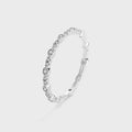 White Metal Thin Bezel Clear Stone Band Ring Sizes 6 to 10 view 1