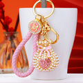 Pearl Heart Fortune Pouch Keychains with Braided Wrist Loop Options view 4