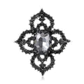 Baroque Oval Gem Crystal Brooch in Five Color Options view 3