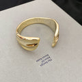 Metal Smooth Textured Open Bangles Gold Silver 6 Styles view 11