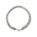 Gunmetal Crystal Beaded Necklace in Polished Mixed Media Design view 5