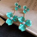 Colorful Enamel Flower Drop Stud Earrings Fashion Jewelry view 10