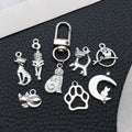 Black Cat and Cat Paw Metal Charms with 26 Listed Options view 2