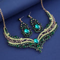 Black Silver Tone Lock Six Designs Metal Necklace and Earring Set view 2