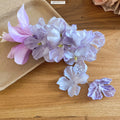Fabric Flower Cascade Duckbill Hair Clips Pink Purple view 7
