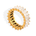 Gold Full Eternity Baguette Clear Stone Band Rings view 5